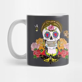 Skull and Roses with death's head moth Mug